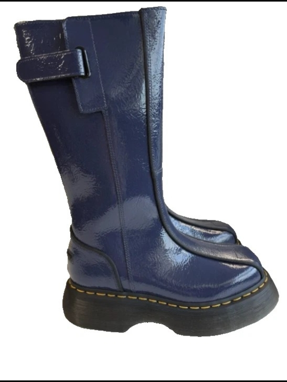Dr. Martens Buzz Hi Distressed Patent Boots